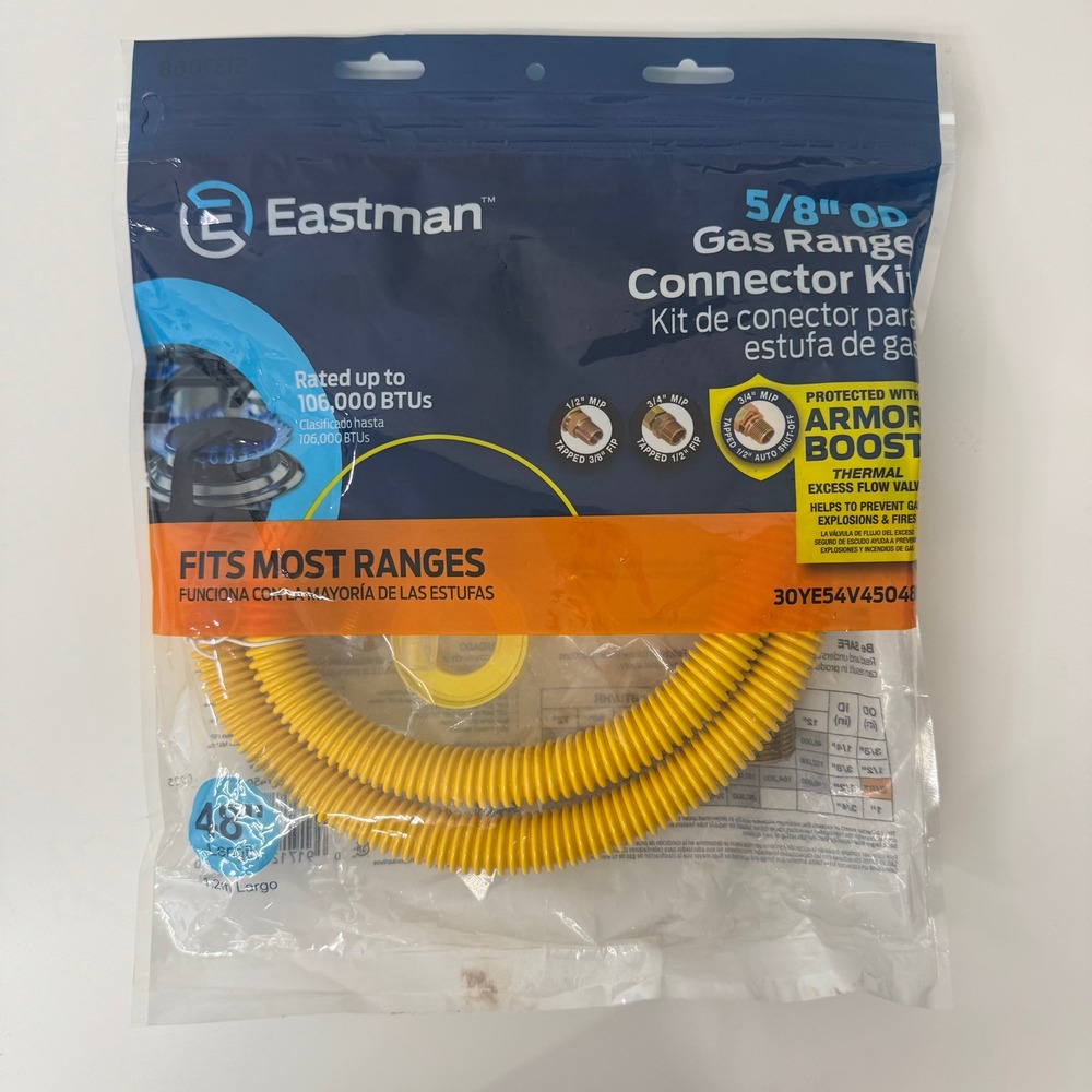 Eastman 5/8" OD Gas Range Connector Kit 48" ArmorBoost 30YE54V45048 #271